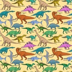 Dinosaurs Wallpaper & Surface Covering (Water Activated 24"x 24" Sample)