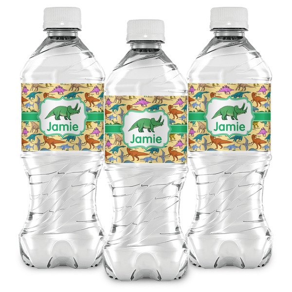 Dinosaurs Water Bottle Labels - Front View