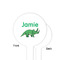 Dinosaurs White Plastic 4" Food Pick - Round - Single Sided - Front & Back