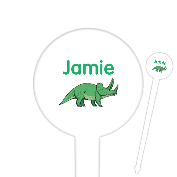 Custom Dinosaurs Round Plastic Food Picks (Personalized)