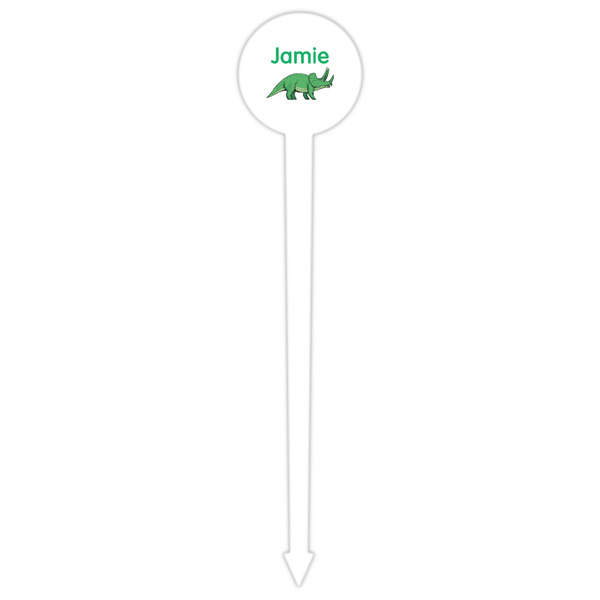 Dinosaurs White Plastic 6" Food Pick - Round - Single Pick