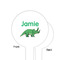 Dinosaurs White Plastic 6" Food Pick - Round - Single Sided - Front & Back