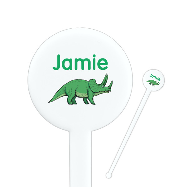 Custom Dinosaurs Round Plastic Stir Sticks (Personalized)