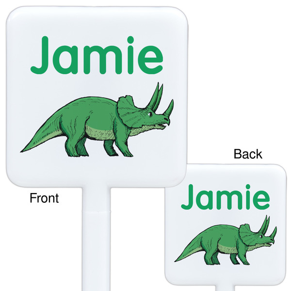 Dinosaurs White Plastic Stir Stick - Double Sided - Approval