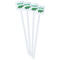 Dinosaurs White Plastic Stir Stick - Double Sided - Square - Front