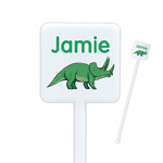 Dinosaurs Square Plastic Stir Sticks - Single Sided (Personalized)