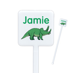 Dinosaurs Square Plastic Stir Sticks - Single Sided (Personalized)