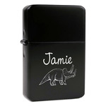 Dinosaurs Windproof Lighter - Black - Double Sided (Personalized)