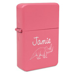 Dinosaurs Windproof Lighter - Pink - Single Sided (Personalized)