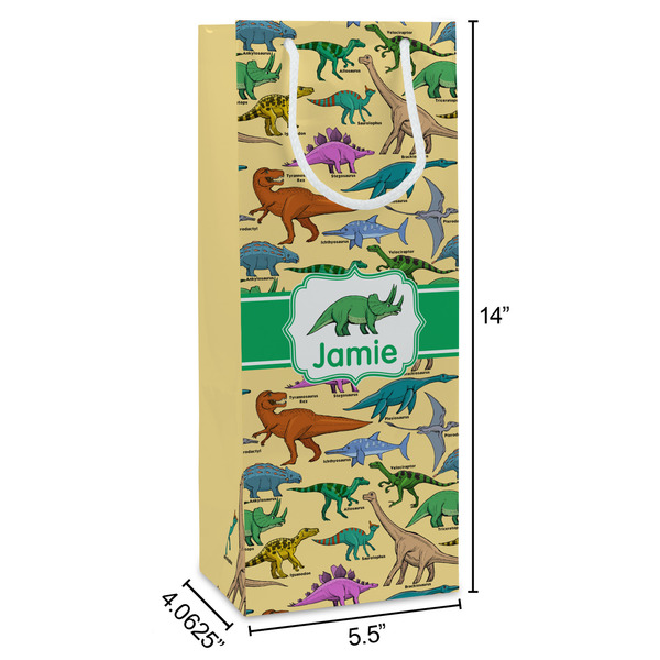 Dinosaurs Wine Gift Bag - Dimensions