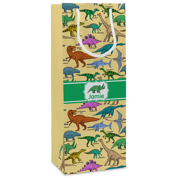 Custom Dinosaurs Wine Gift Bags - Gloss (Personalized)
