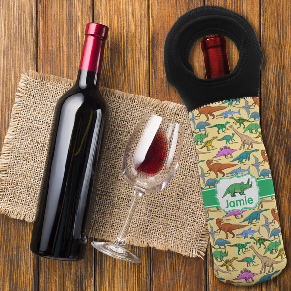 Dinosaurs Wine Tote Bag - FLATLAY