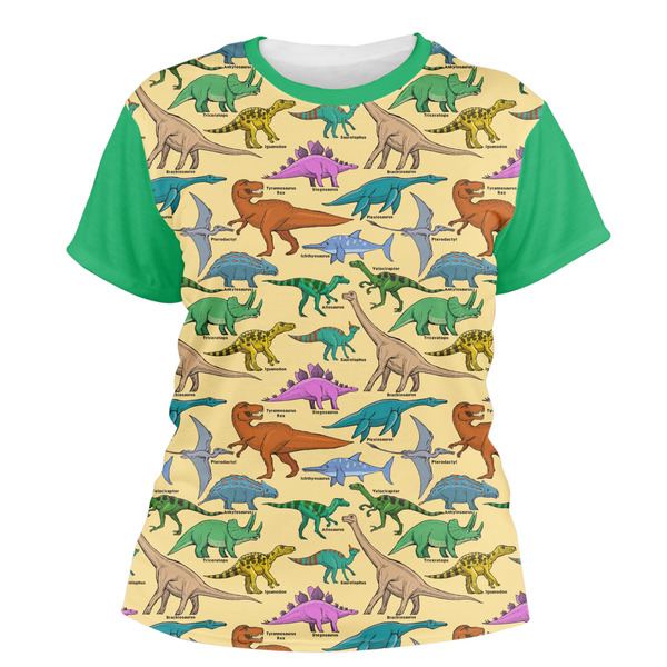 Custom Dinosaurs Women's Crew T-Shirt - 2X Large