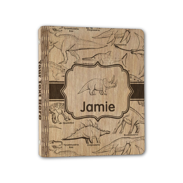 Custom Dinosaurs Wood 3-Ring Binder - 1" Half-Letter Size (Personalized)