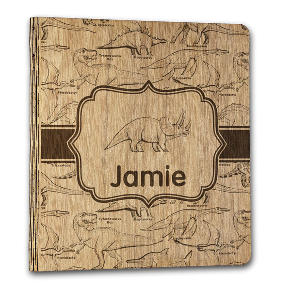 Custom Dinosaurs Wood 3-Ring Binder - 1" Letter Size (Personalized)