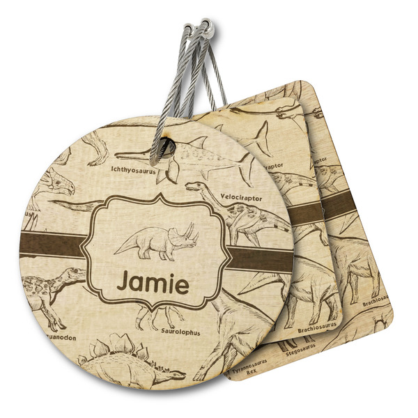 Custom Dinosaurs Wood Luggage Tag (Personalized)