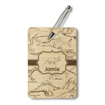 Dinosaurs Wood Luggage Tag - Rectangle (Personalized)