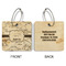Dinosaurs Wood Luggage Tags - Square - Approval
