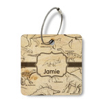 Dinosaurs Wood Luggage Tag - Square (Personalized)