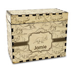 Dinosaurs Wood Recipe Box - Laser Engraved (Personalized)