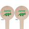 Dinosaurs Wooden 4" Food Pick - Round - Double Sided - Front & Back