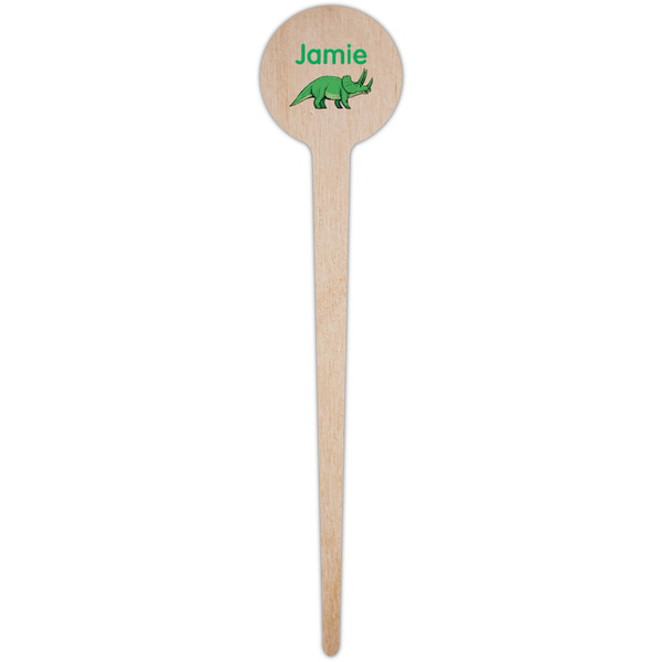Dinosaurs Wooden 4" Food Pick - Round - Single Pick