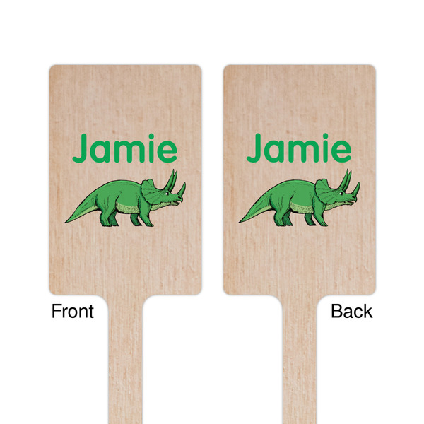 Dinosaurs Wooden 6.25" Stir Stick - Rectangular - Double Sided - Front & Back