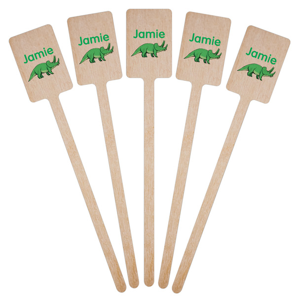 Dinosaurs Wooden 6.25" Stir Stick - Rectangular - Fan View