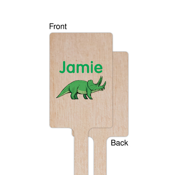 Dinosaurs Wooden 6.25" Stir Stick - Rectangular - Single - Front & Back