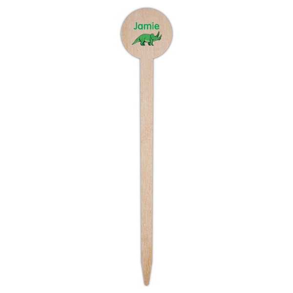 Dinosaurs Wooden 6" Food Pick - Round - Single Pick