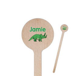 Dinosaurs 6" Round Wooden Stir Sticks - Double Sided (Personalized)