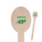 Dinosaurs Wooden Food Pick - Oval - Closeup