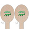 Dinosaurs Wooden Food Pick - Oval - Double Sided - Front & Back