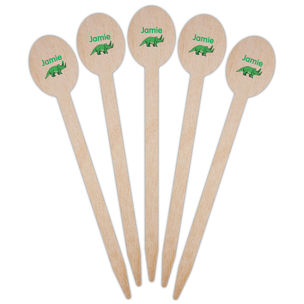 Dinosaurs Wooden Food Pick - Oval - Fan View
