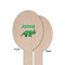 Dinosaurs Wooden Food Pick - Oval - Single Sided - Front & Back