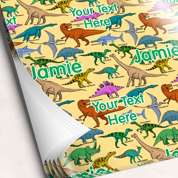 Custom Dinosaurs Wrapping Paper Sheets (Personalized)