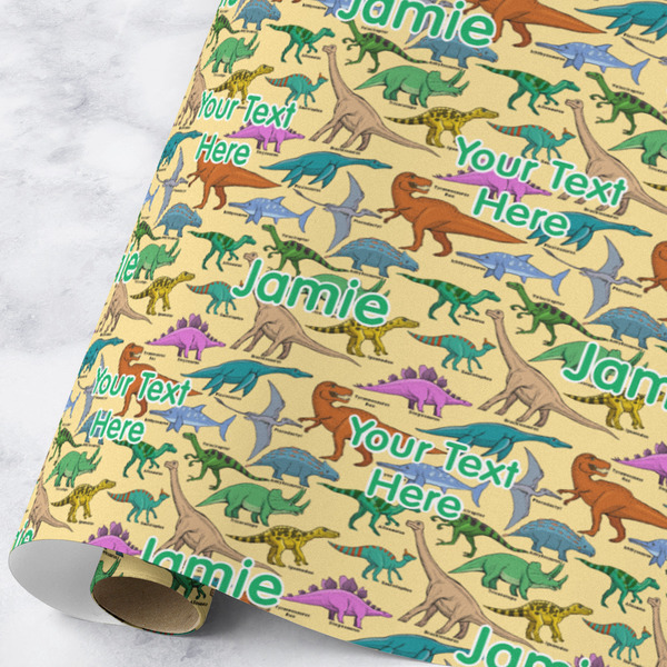 Custom Dinosaurs Wrapping Paper Roll - Large - Matte (Personalized)