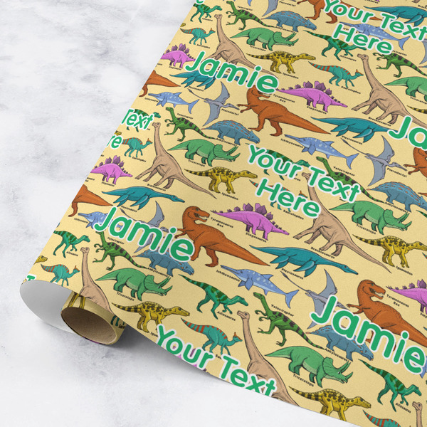 Custom Dinosaurs Wrapping Paper Roll - Medium - Matte (Personalized)