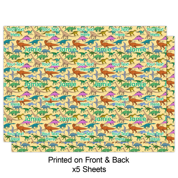 Dinosaurs Wrapping Paper Sheet - Double Sided - Front