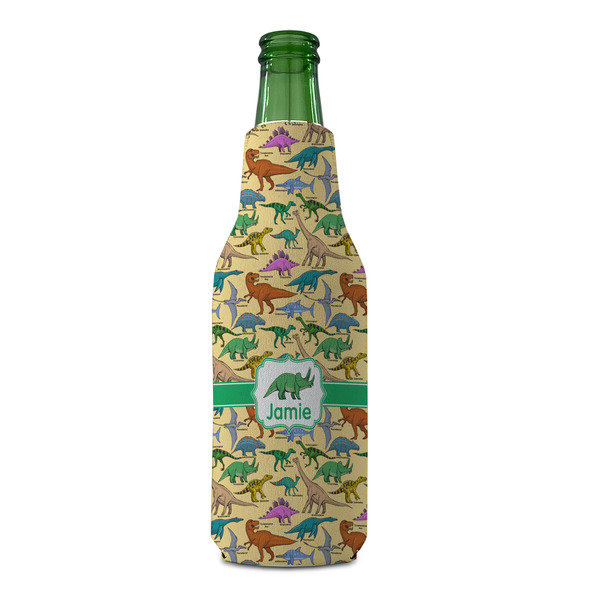 Dinosaurs Zipper Bottle Cooler - FRONT (bottle)