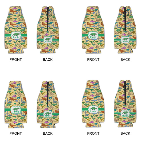Dinosaurs Zipper Bottle Cooler - Set of 4 - APPROVAL