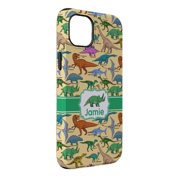 Custom Dinosaurs iPhone Case - Rubber Lined - iPhone 14 Plus (Personalized)