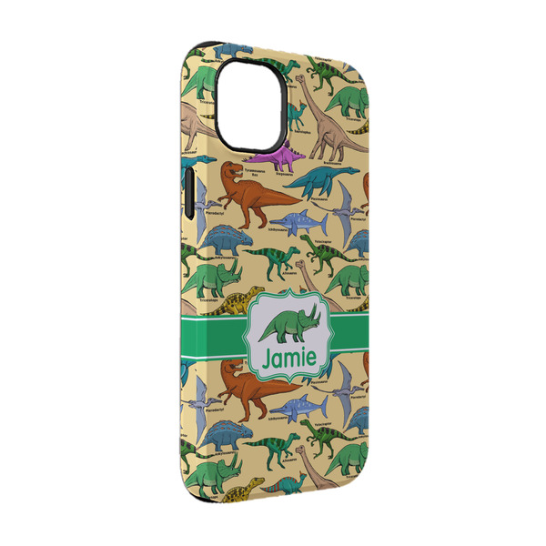 Custom Dinosaurs iPhone Case - Rubber Lined - iPhone 14 Pro (Personalized)