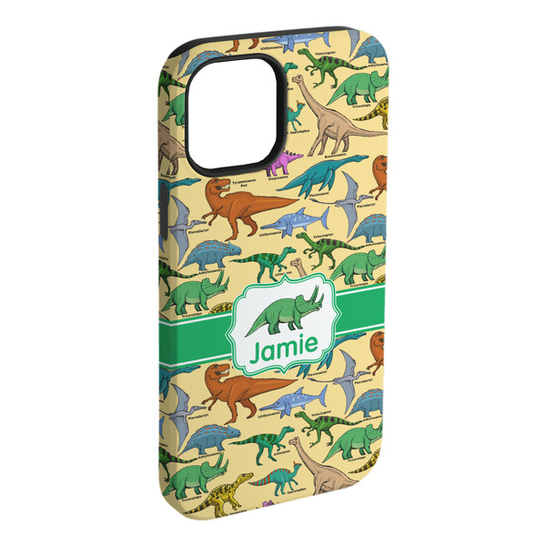 Custom Dinosaurs iPhone Case - Rubber Lined - iPhone 15 Plus (Personalized)