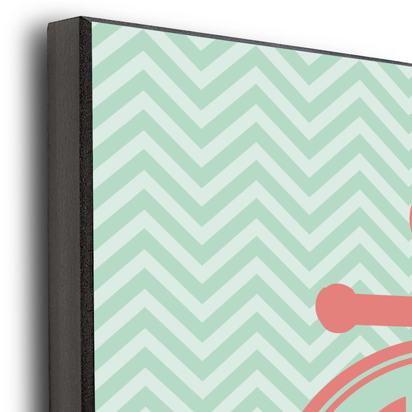 Chevron & Anchor 11x14 Wood Print - Closeup