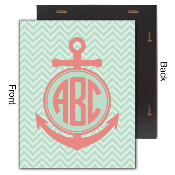 Chevron & Anchor 11x14 Wood Print - Front & Back View