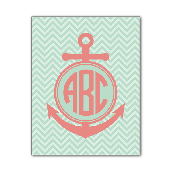 Custom Chevron & Anchor Wood Print - 11x14 (Personalized)