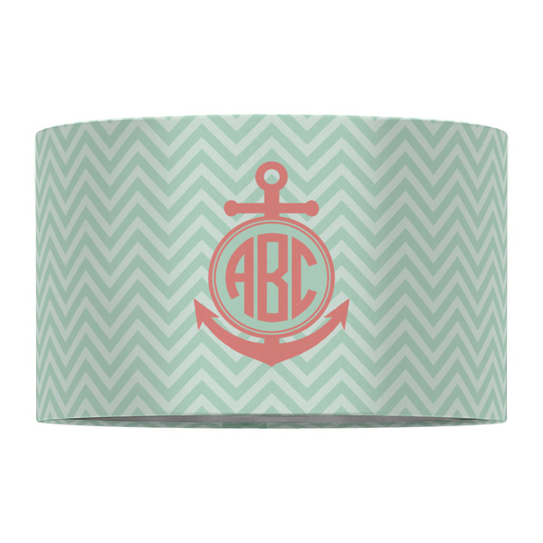 Chevron & Anchor 12" Drum Lampshade - FRONT (Fabric)