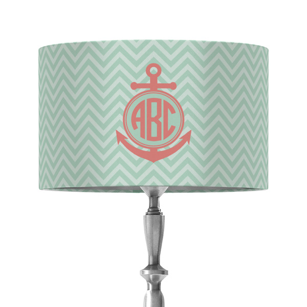 Custom Chevron & Anchor 12" Drum Lamp Shade - Fabric (Personalized)