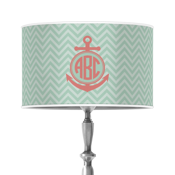Custom Chevron & Anchor 12" Drum Lamp Shade - Poly-film (Personalized)